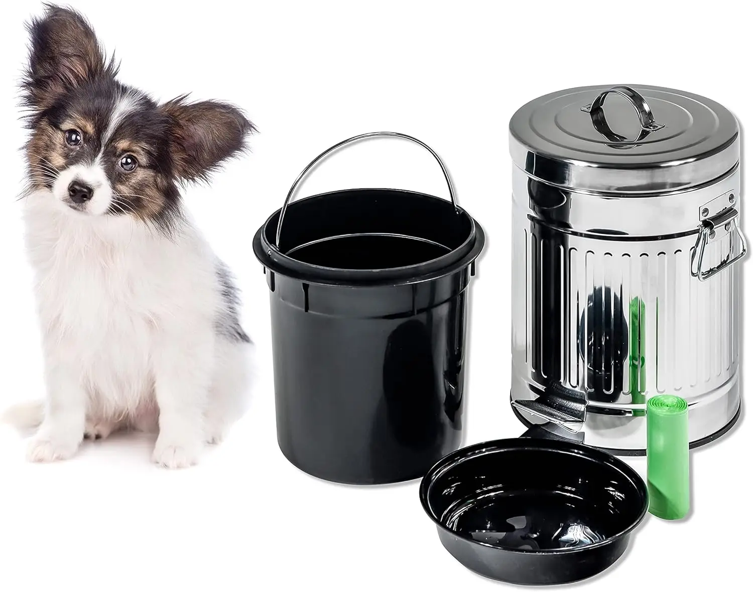 Imagem -04 - Alto Galvanizado Aço Bin Step-on Lid-lift Forro Interno Plástico Custom Liner Bags Dog Outdoor Waste Can