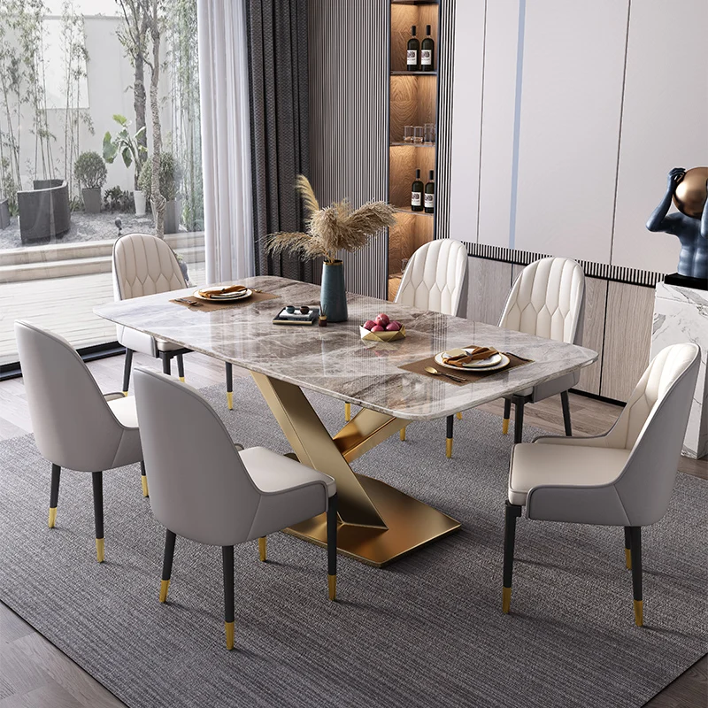 

End Round Dining Tables Coffee Marble Poker Dinning Table Luxury Floor Gold Office Mesa De Jantar Apartment Furniture WSW40XP
