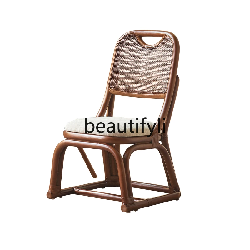 Natural Plant Mini Rattan Chair Small Chair Balcony Home Leisure Children's Single Chair