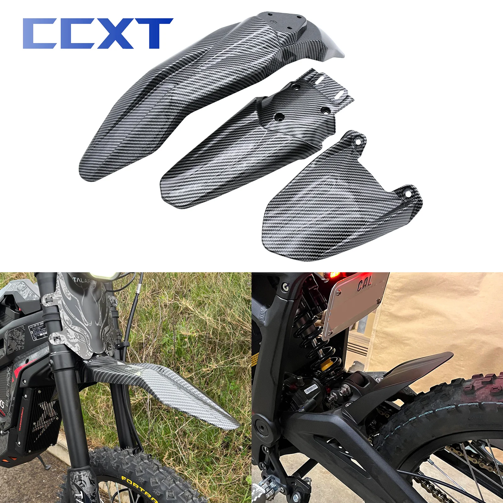 Garde-boue avant et arrière de moto en Fiber de carbone, pour Talaria Sting X3 MX3 MX4 MX5 5.0 6.0 8.0, pièces de Modification générale