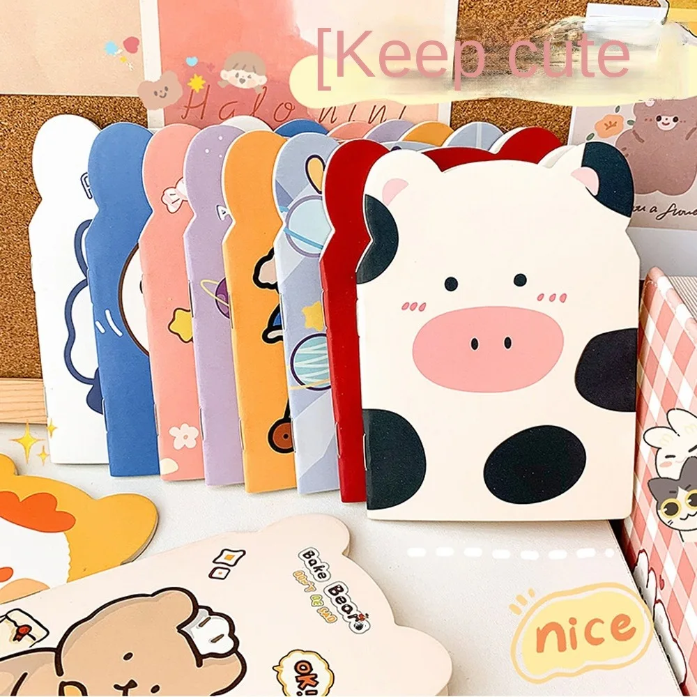 Kawaii Urso Orelha Mini Notepad, Papelaria Notebooks, Forrado Notepad, Pequeno diário dos desenhos animados, Papelaria infantil, 10pcs por pacote