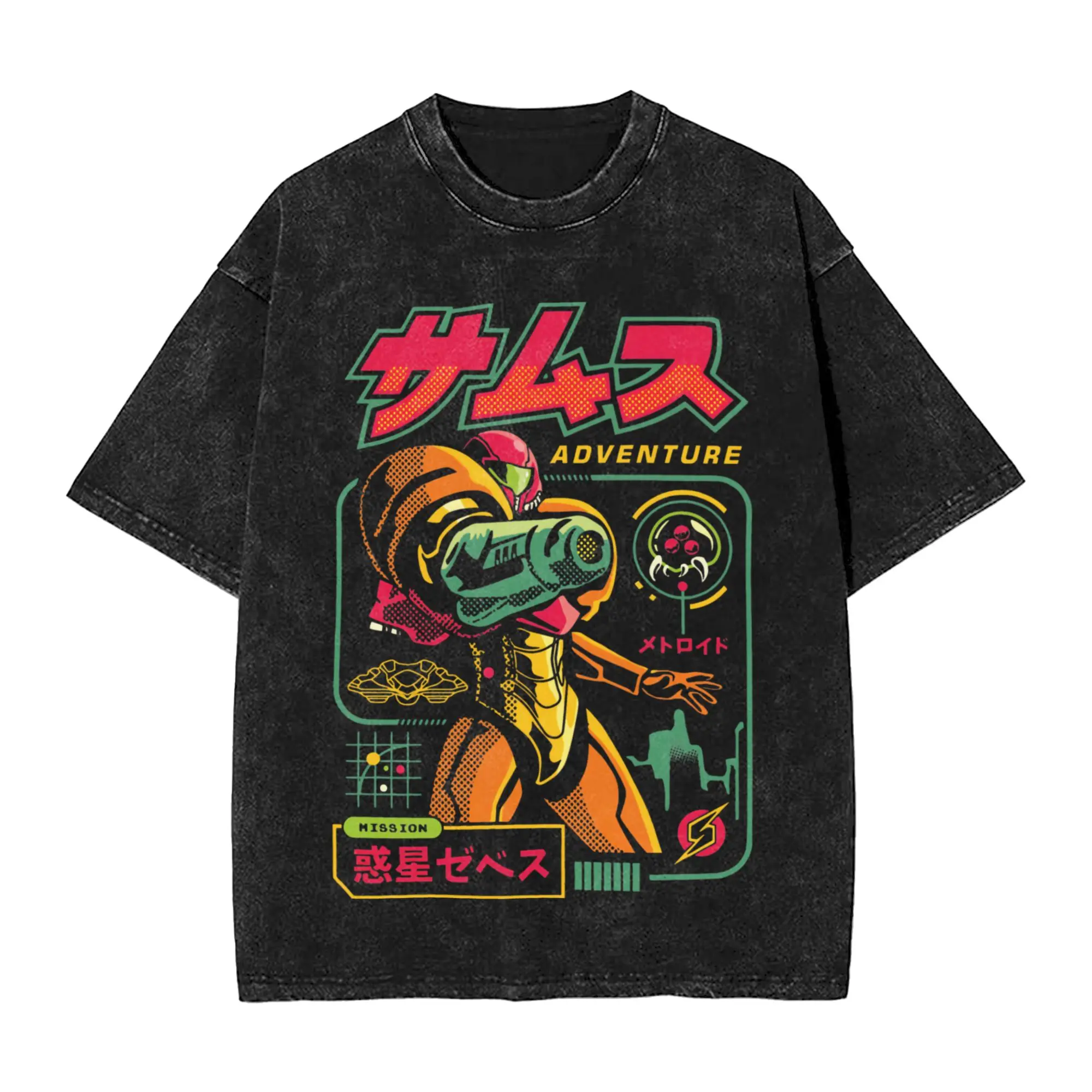 Metroids Hero Game Samus T Shirt Beach  Y2K Classic T Shirts Casual Hipster Tee Shirt For Male Short Sleeve Custom DIY Tops