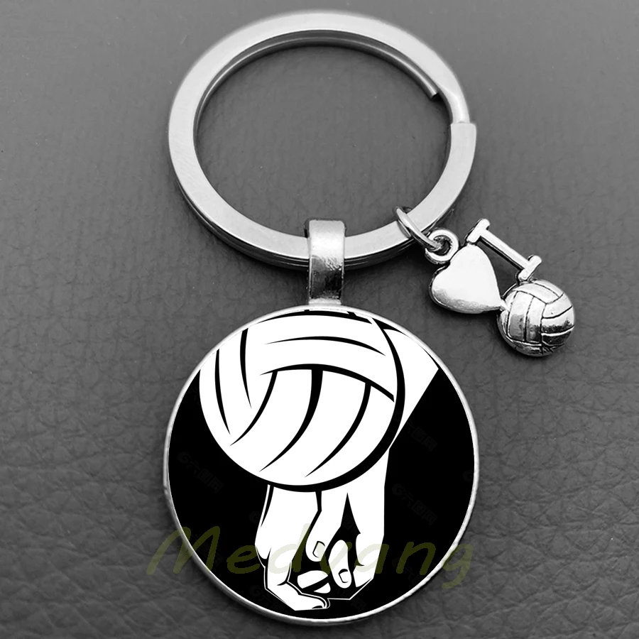 Volleyball Keychain Volleyball Athlete Charm Beach Ball Jewelry Pendant Keyring I Love Volleyball Gift Club Wholesale