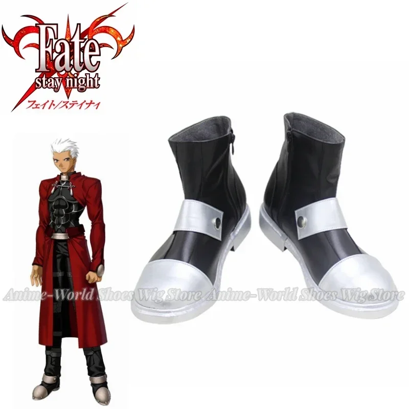 Unisex Anime Cos Fate Stay Night EMIYA Cosplay Costumes Shoes Boots Custom Size