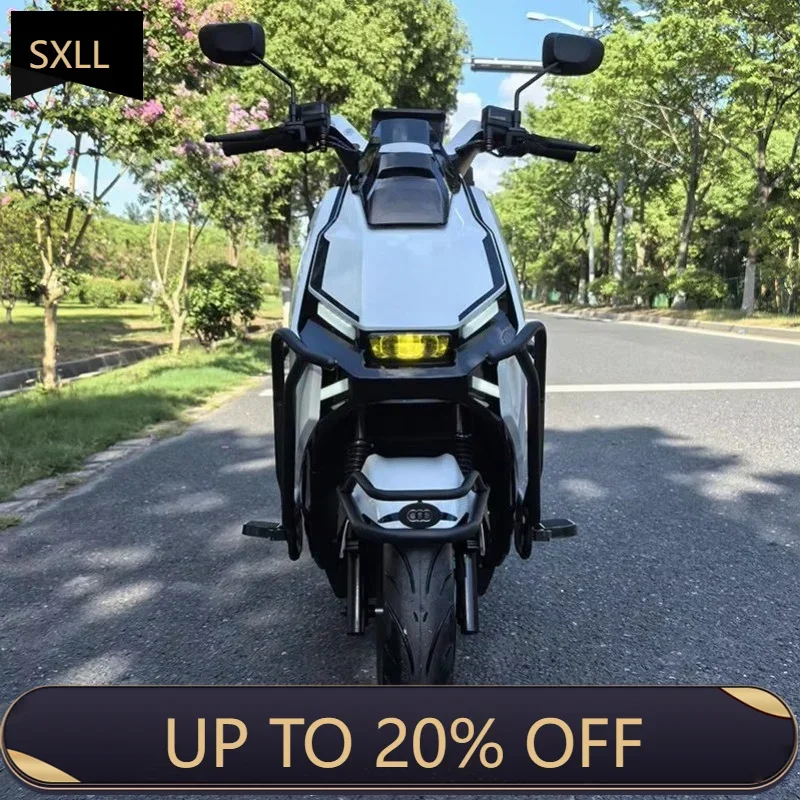 SXLL 2026 New 1200W Brand Motor Electric Scooter 150kg Capacity Full Suspension for Connectivity Orange White Aluminum Alloy