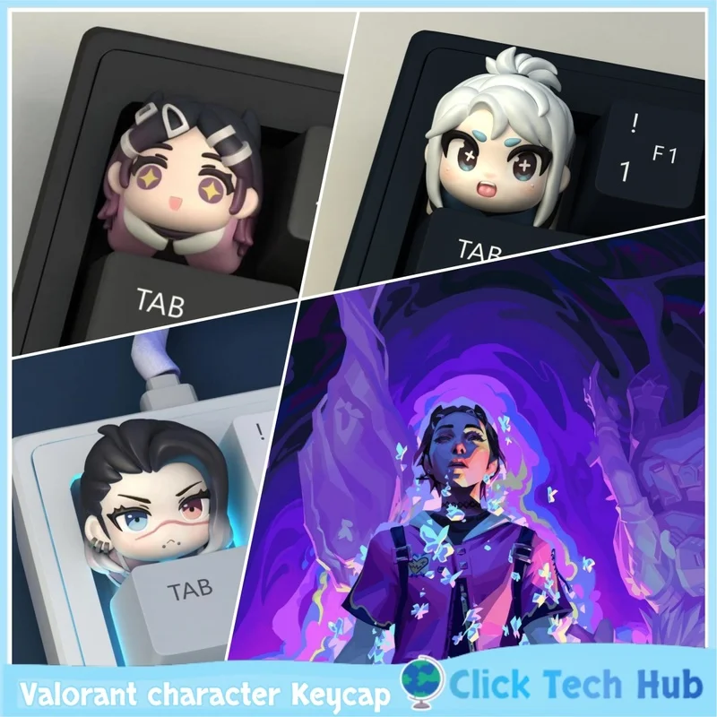 

Valorant Character Keycap Game Figure Clove Jeff 1pcs Resin Personalized Mechanical Keyboard Keycap Esc Cartoon Christmas Gift