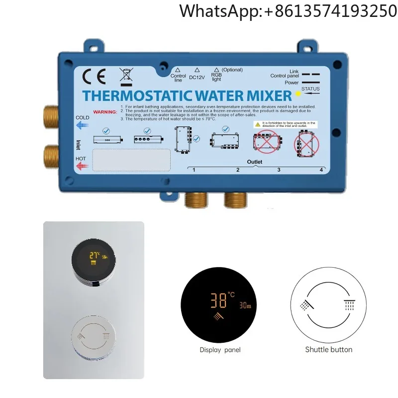 

WiFi APP Control Thermostatic Digital Bathroom Mixer Valve System Concealed Shower Set