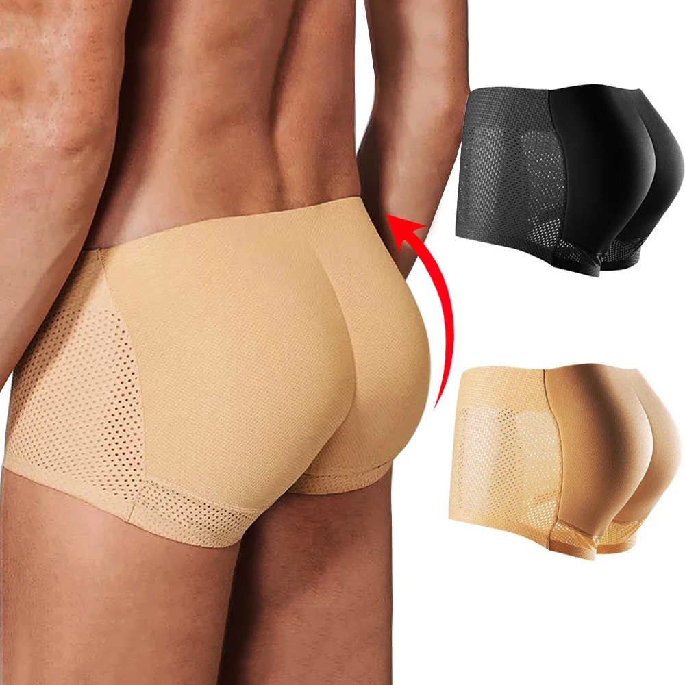 Men Shapewear Hip Shaper Butt Lifter Builder Fake Ass Padded Panties Underwear Male Men Tummy Control Shorts Butt Enhancer