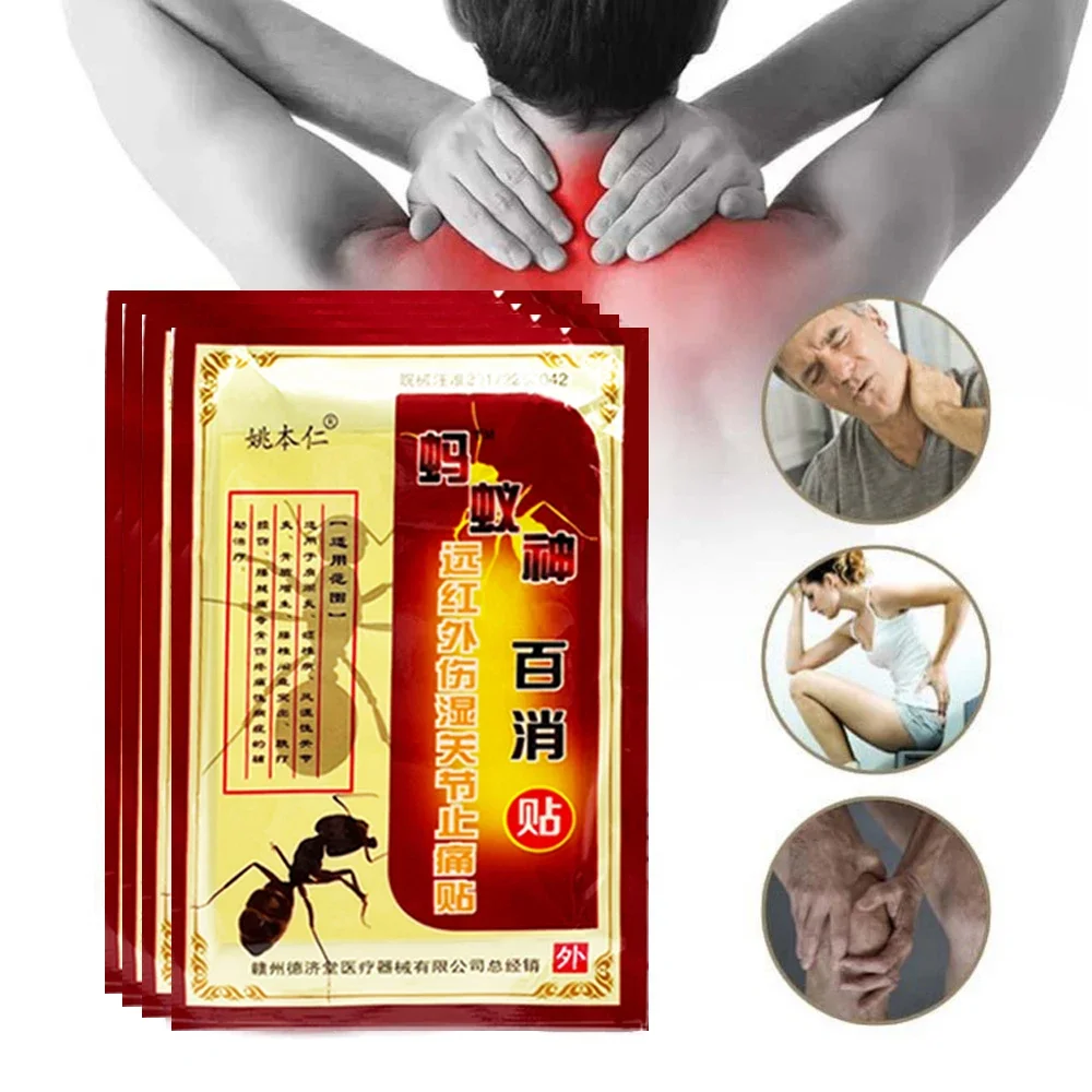 

48pcs Black Ants Pain Relief Patch Body Orthopedic Arthritis Plasters Muscle Back Ointment Joints Patch Pain Removal