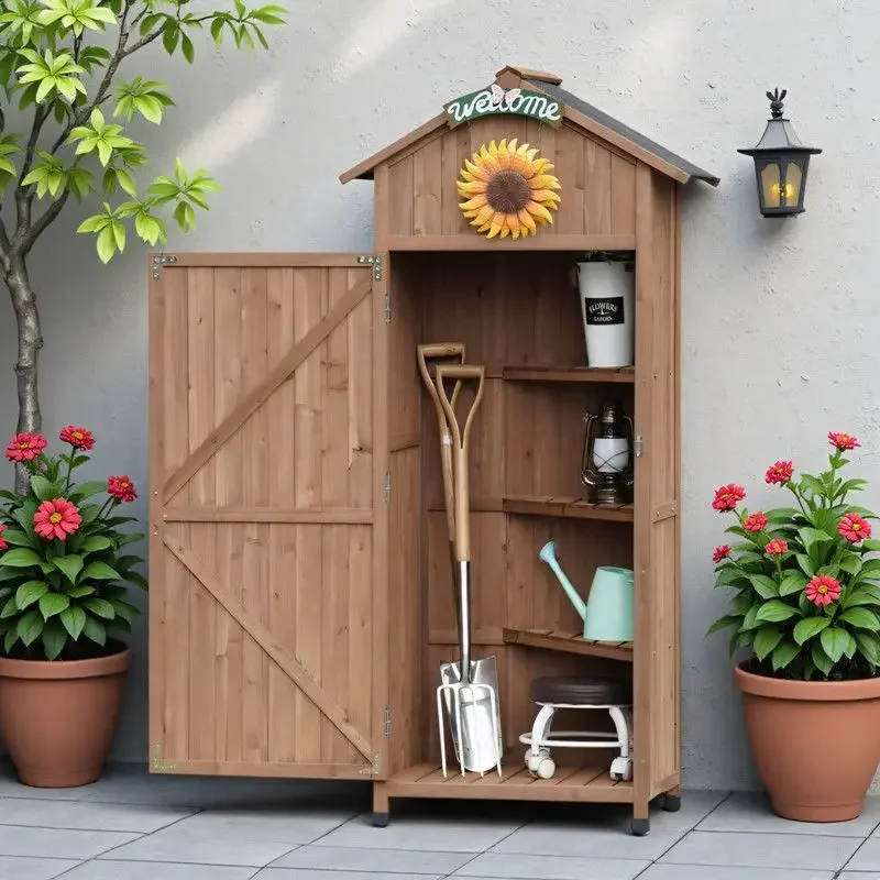 Outdoor tool room waterproof sunscreen anti-corrosion courtyard balcony storage box garden storage cabinet fruit