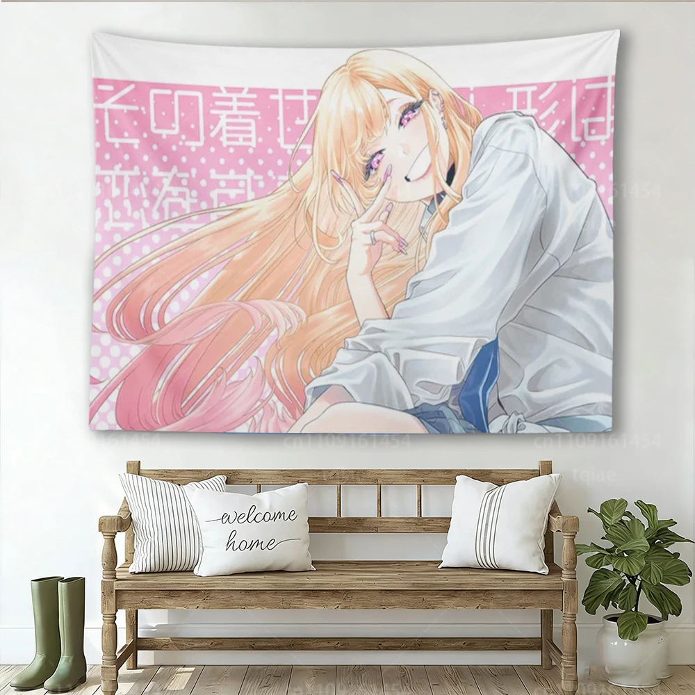 My D-Dress Up Darling Marin K-Kitagawa Anime Tapestry Wall Hanging Art Poster for Bedroom Dorm Living Room Home Decor
