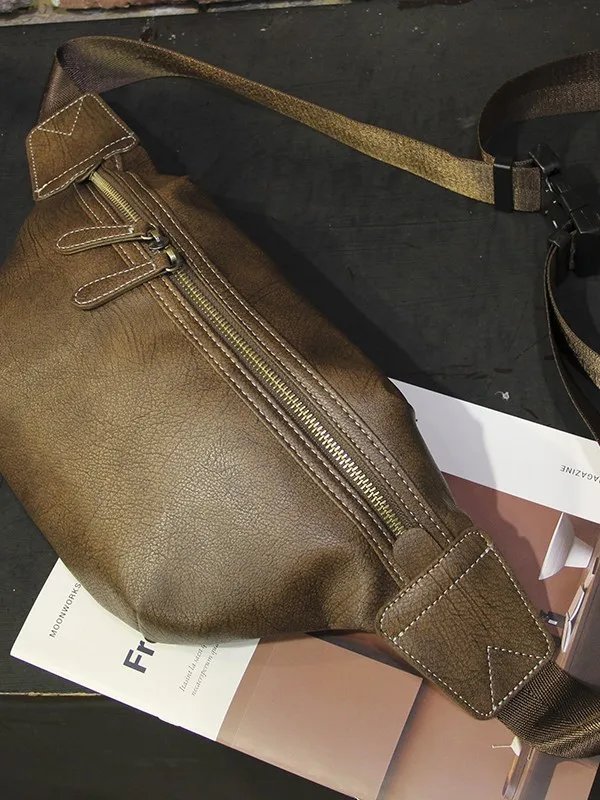 

Faionable Crossbody Phone Bag Caldo Kiss Cowhide Leather Waist Bag for Cycling Commuting Riding Vintage Sle Mobile Phone ...