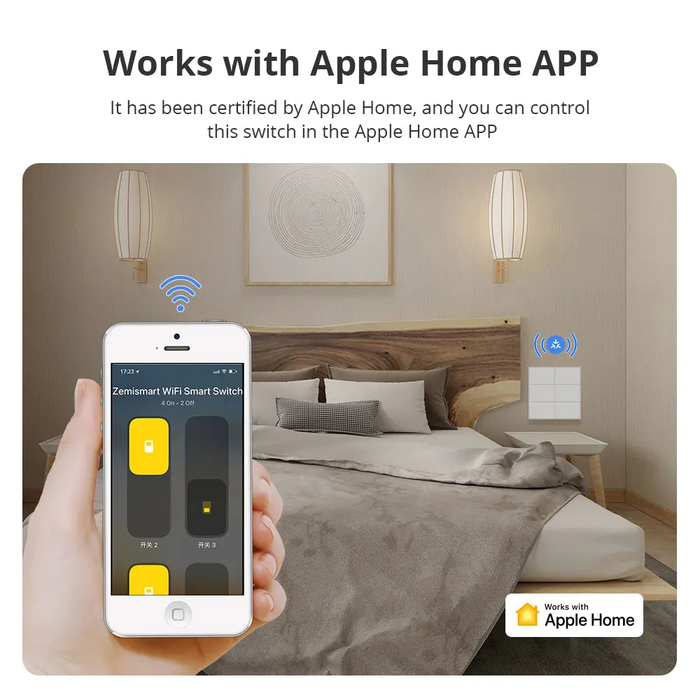 Imagem -03 - Zemismart-interruptor Inteligente de Botão Trabalho dos Eua com Casa Google Home Controle de Aplicativos Smartthings Matter Over Wifi Gangues