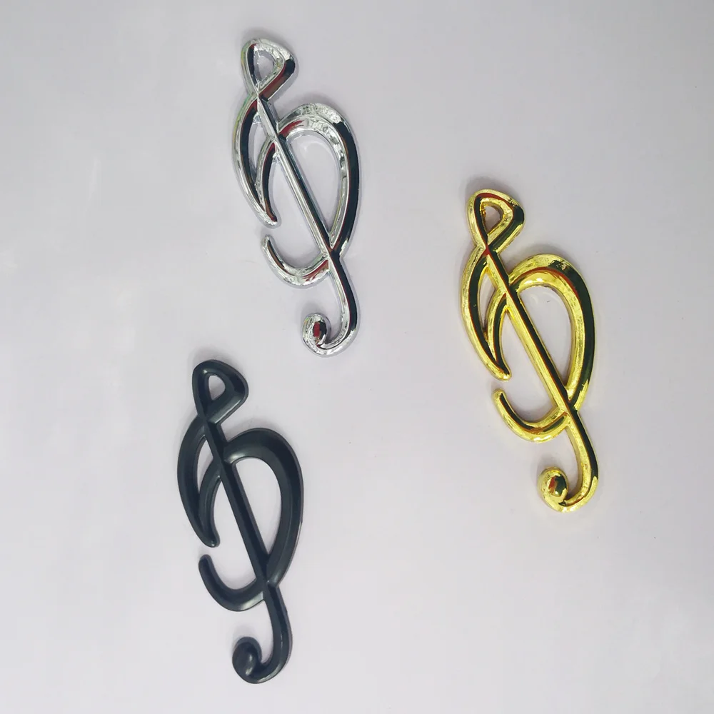 

3D Musical Note Metal Car Sticker Universal Decoration Decal Auto Hood Fender trunk Rear Emblem Badge Nameplate Accessories