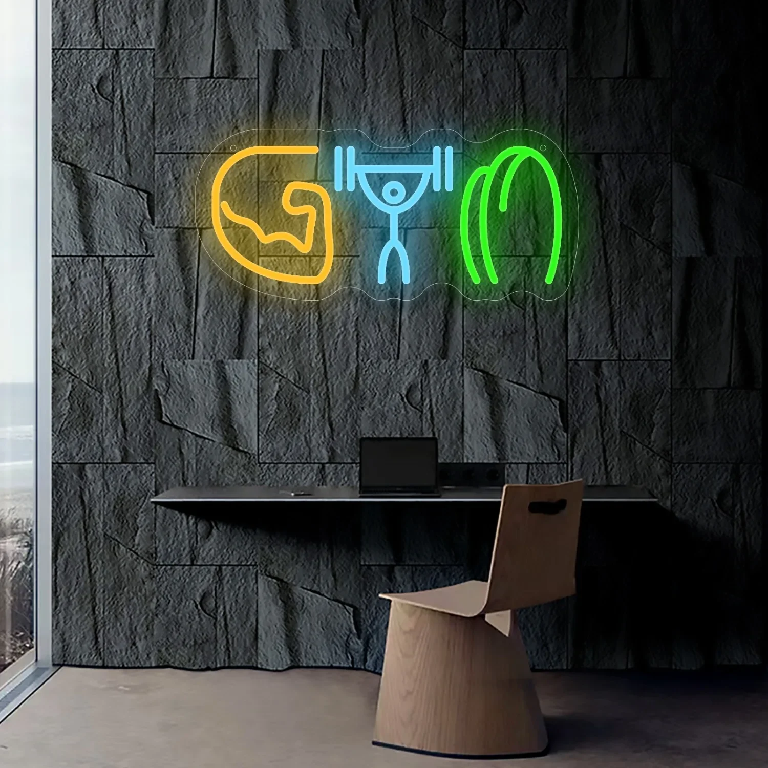 GYM Neon Sign Muscle LED Neon Light for Bedroom Gym Fitness Room Game Room Sport Competition Wall Decor Dimmable Gift for Friend