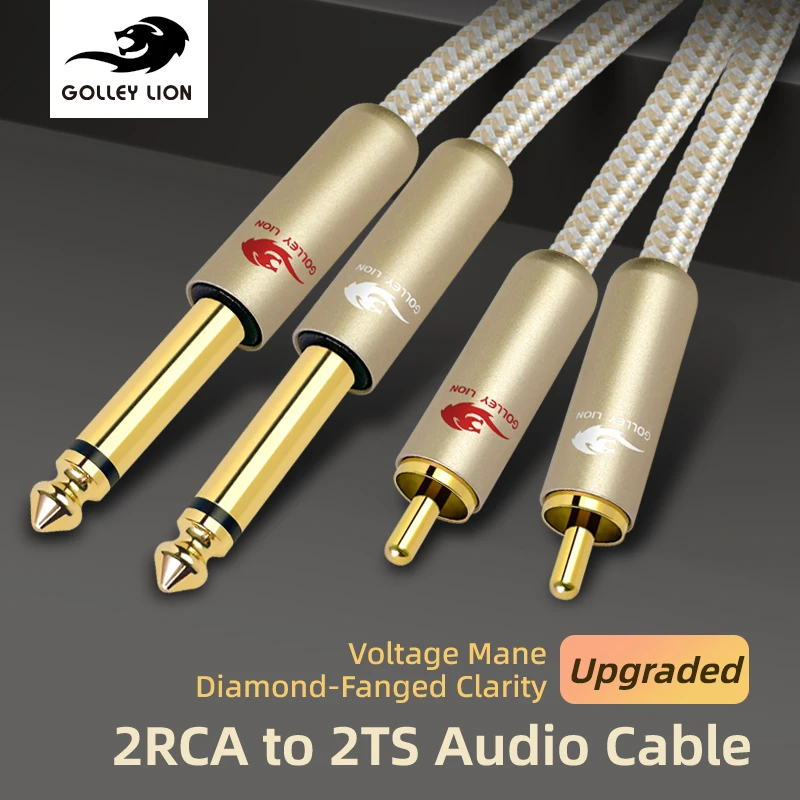 

GOLLEY LION Guitar Cable 6.5 Jack 6.5mm To 6.5mm Audio Cable 6.35mm Aux Cable for Stereo Guitar Mixer Amplifier Speaker Cablenew