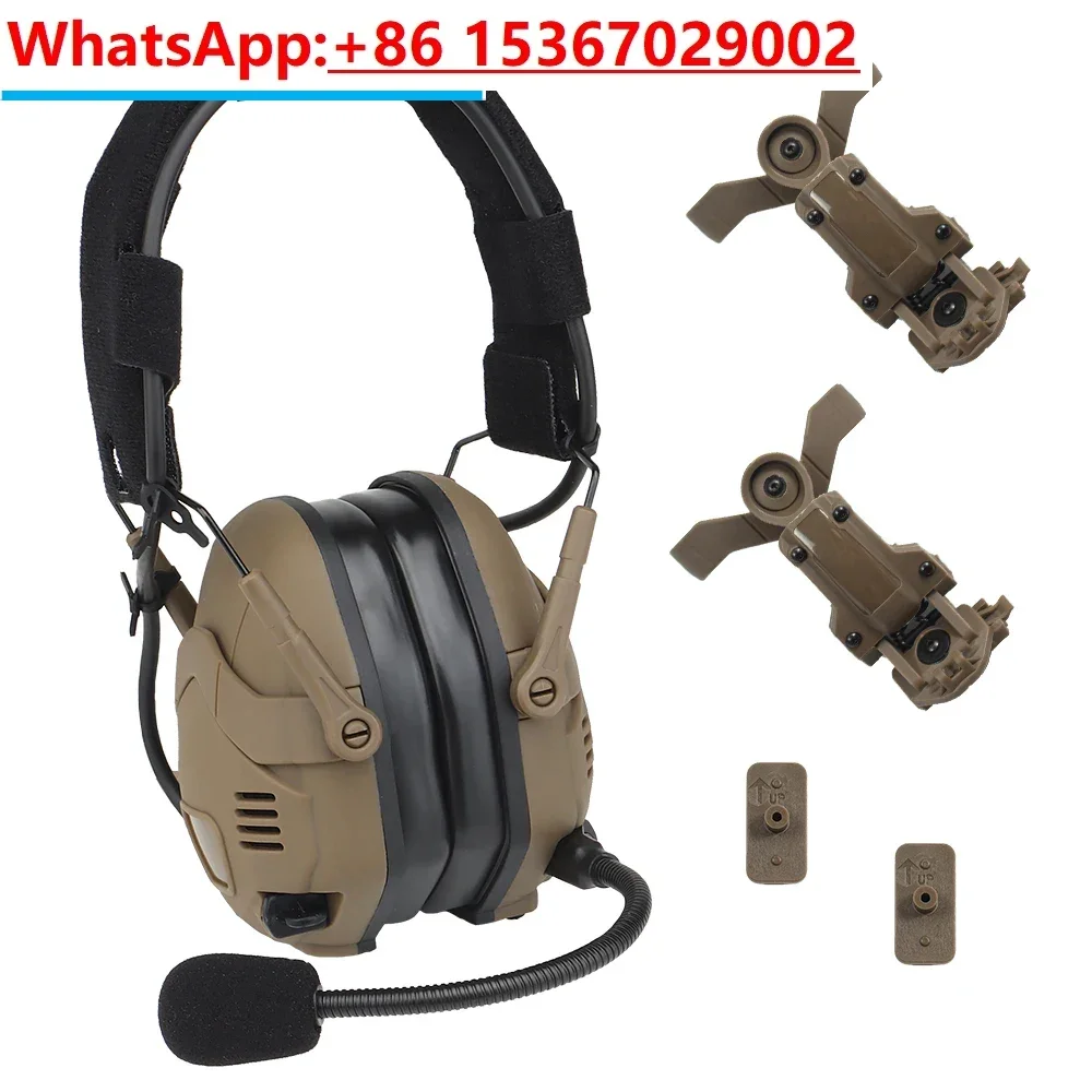 Bluetooth Headset Rechargeable Tuning Noise Reduction Headset Military Hunting Headphones Helmet Head Mounted Dual Use