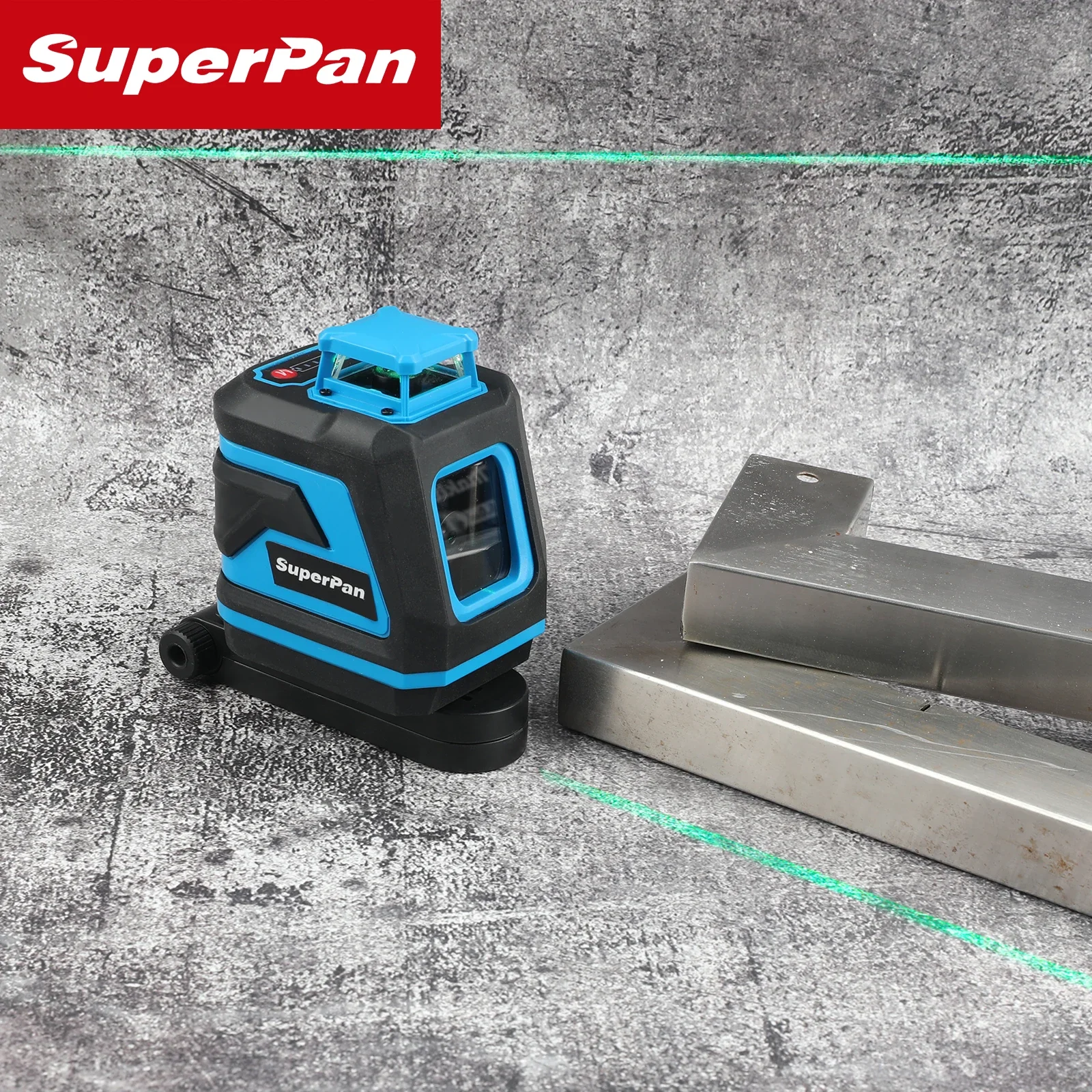 Superpan 2 خط 360 درجة التسوية التلقائية مستوى الليزر الأخضر، معدات أدوات البناء ليزر متقاطع احترافي