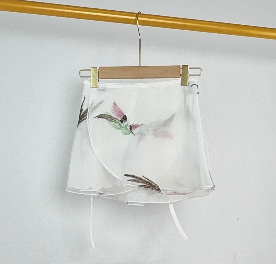 زي رقص باليه مخصص للأطفال قطعة واحدة تنورة رقص مطرزة بأربطة زي أداء فريق التدريب الأساسي