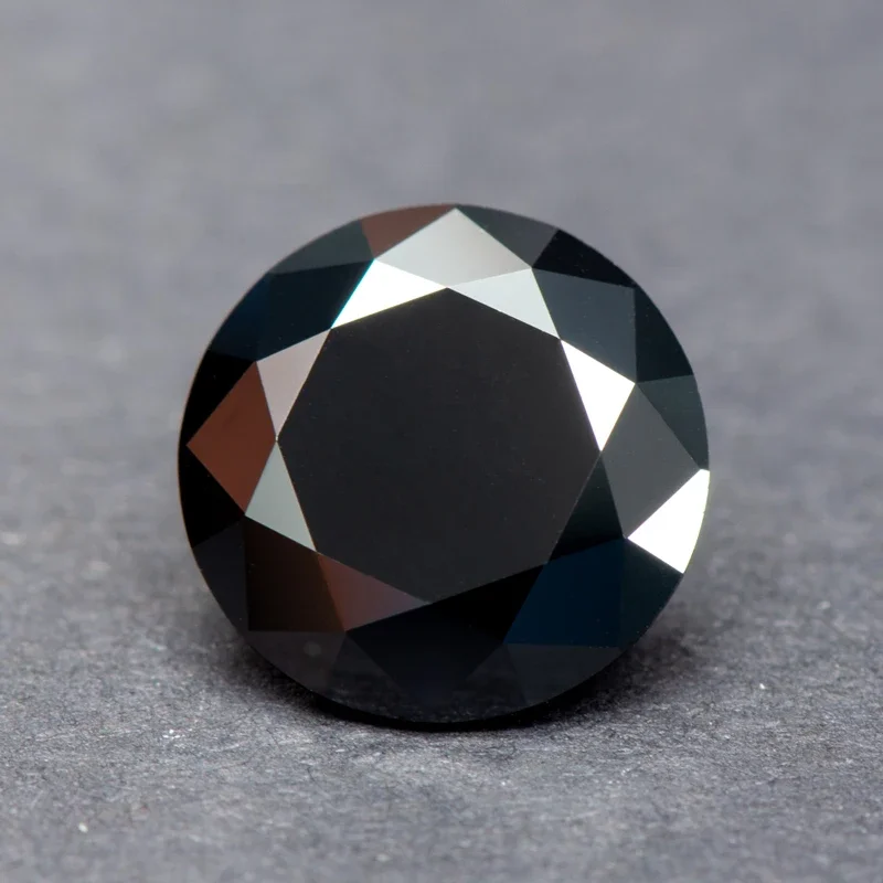 

Moissanite Stone Round Cut Black Color Lab Charms Diamond with GRA Certified Pass Tester Making Jewelry Accessories