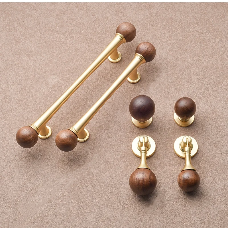Vintage Kitchen Cabinet Storage Handles Walnut Wood Wardrobe Door Pulls Furniture Handles Drawer Knobs And Handles For Furniture