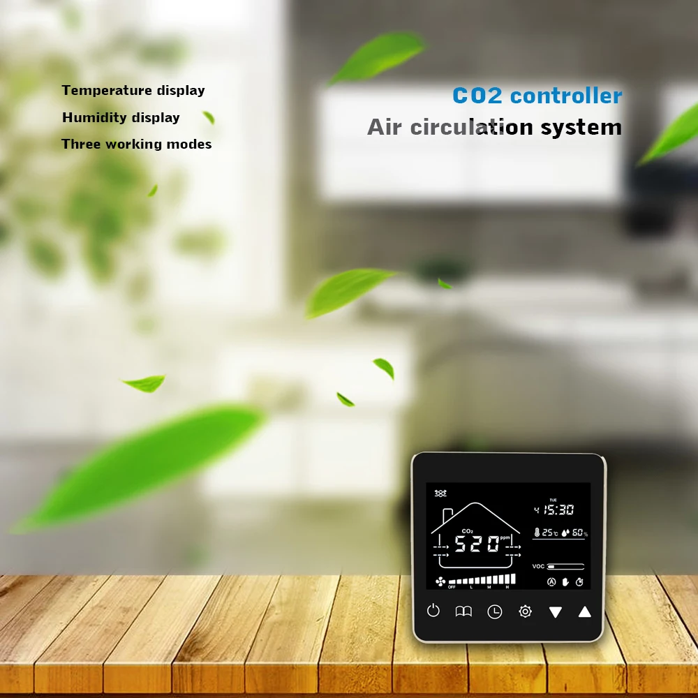 Indoor ventilation system controller built-in CO2 sensor 3-speed fan (0-10V fan) output for improving indoor air quality