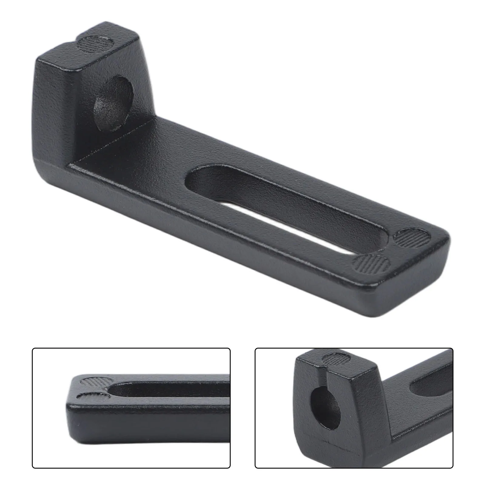 Black Motorcycle Spotlight Bracket with Slidable Adjustment Rugged Alloy Construction for Handlebar and Fork Tube Installation