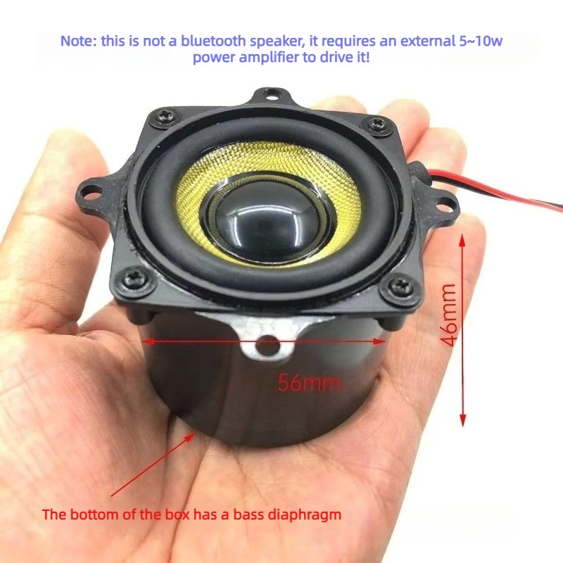 SOTAMIA 1 szt. 2-calowy głośnik pasywny Subwoofer 4 Ohm 10W membrana z włókna szklanego wodoodporny głośnik pełnozakresowy do wzmacniacza mocy — zdjęcie produktu 3