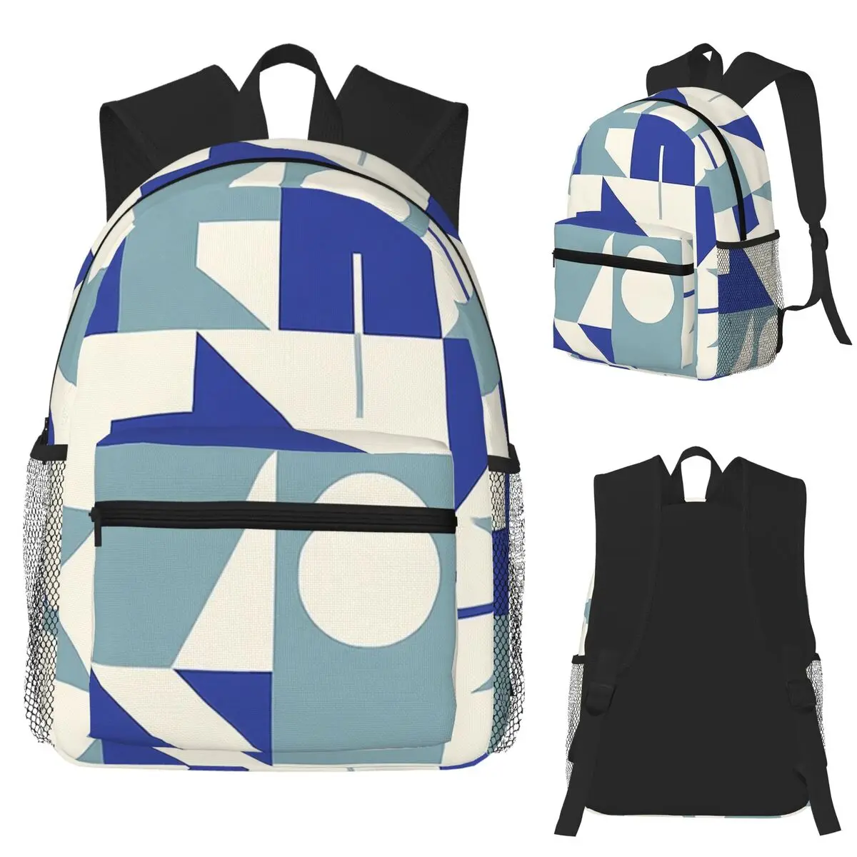 

Calm Construct Indigo And Blue Bauhaus Balance Backpack School Bag Hiking Travel Daypack for Boys Girls Bookbag Shoulder Bags