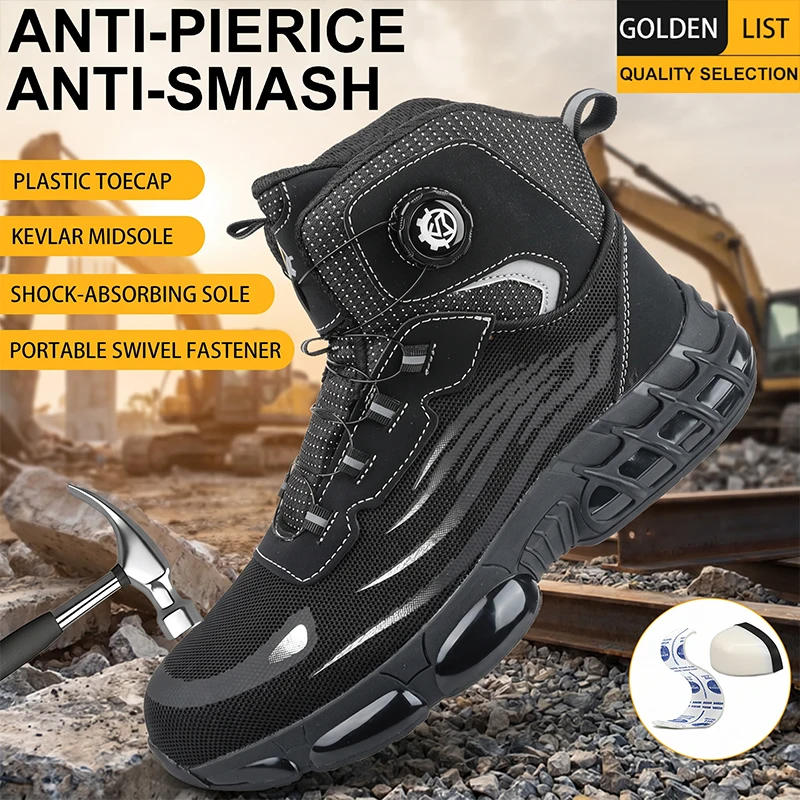 Four season men's and women's anti smashing and anti piercing comfortable safety shoes, mining boots, work shoes, construction