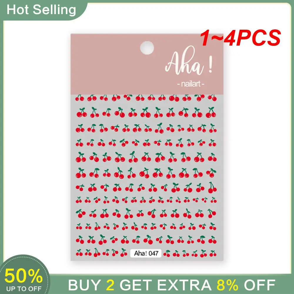 Aha002-pegatinas para uñas en relieve de 1 a 4 piezas, pegatinas de moda y versátiles, color naranja cremoso, suministros para uñas, apliques