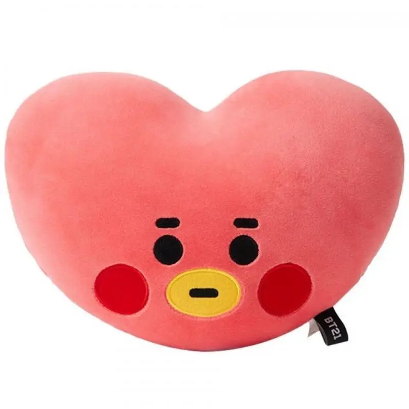 Kawaii BT21 Small Animal Face Pillow Popular Cartoon Plush Doll Toy Car Cushion Neck Headrest Ornament Student Girl Holiday Gift