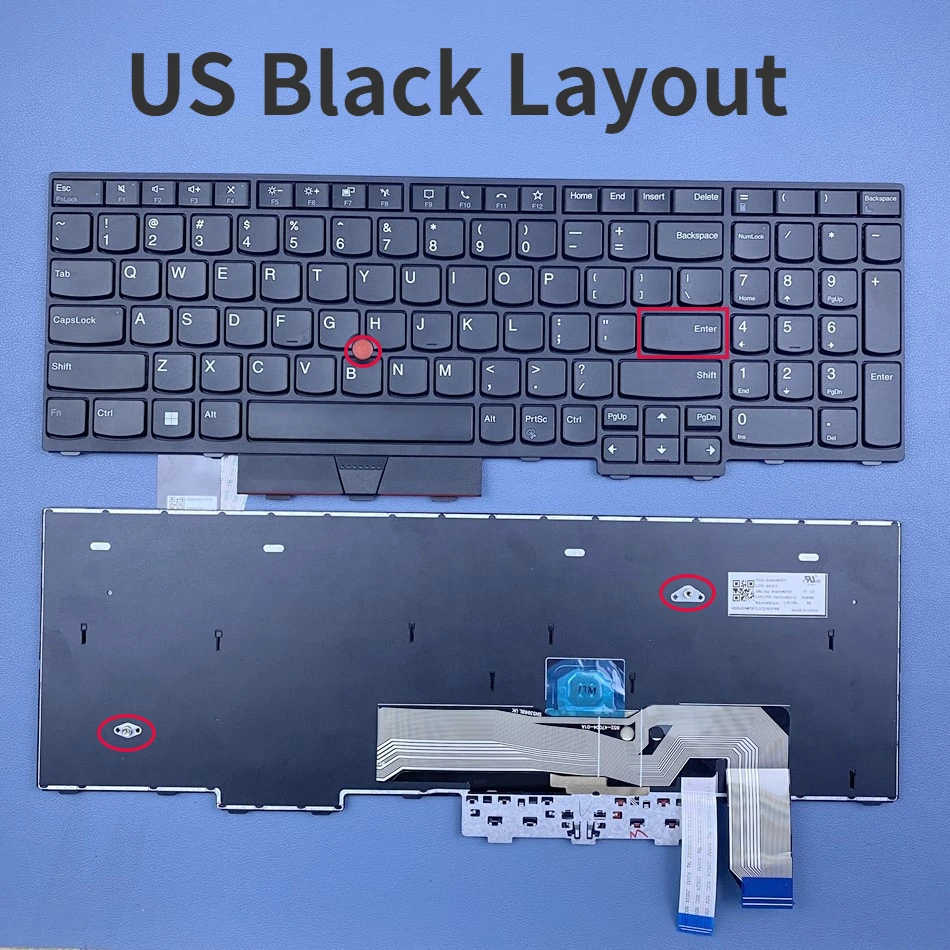 

US Keyboard For Lenovo ThinkPad L15 GEN1 L15 Gen2 P15V T15P L15NBL (Type 20X7, 20X8,20X3 20X4) Black