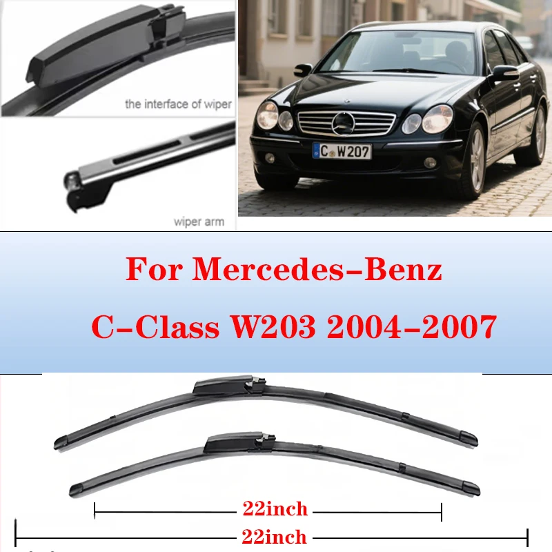 

Wiper Front Wiper Blades For Mercedes-Benz C-Class W203 2004 2005 2006 2007 Windshield Windscreen Front Window 22"+22"