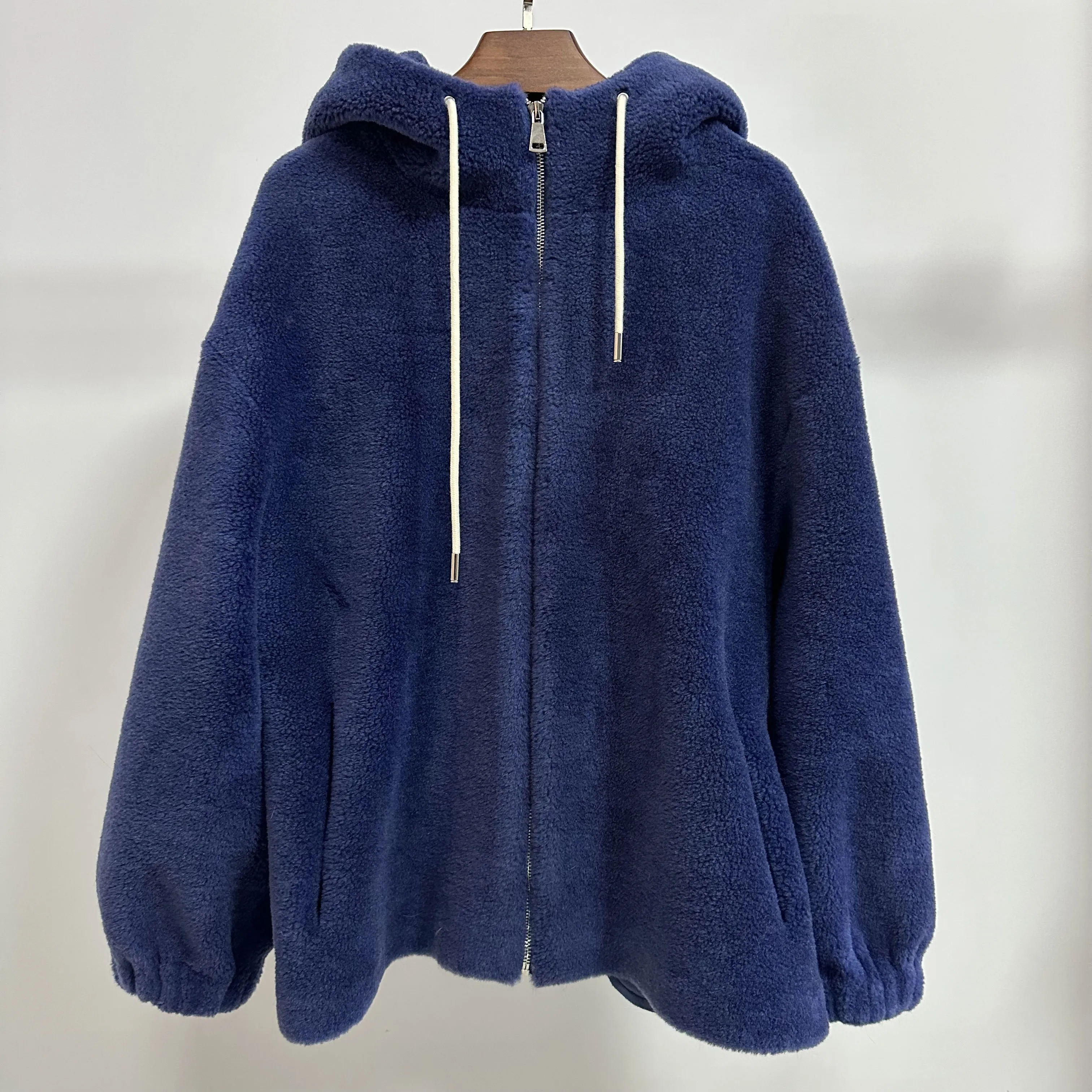 Latest Design Teddy Bear Jacket Women Causal Style Shearling Coat Hooded Winter Wool Overcoat Zipper Leisure