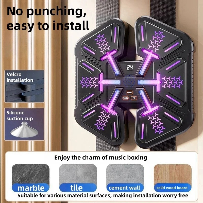 Smart Music Boxing Machine For Kids Boxing Trainer Sanda Bluetooth Music Light Reaction Home Fitness Children Boxing Target