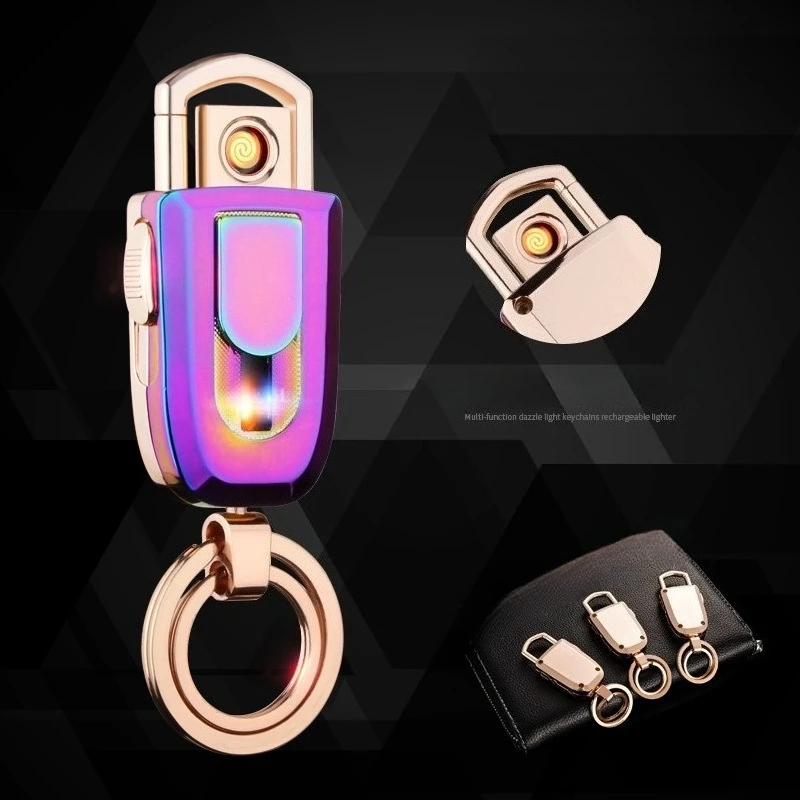 

Creative Keychain Rechargeable Lighter Windproof Tungsten Wire Personalized Lighted Electronic Cigarette Lighter Business Gift