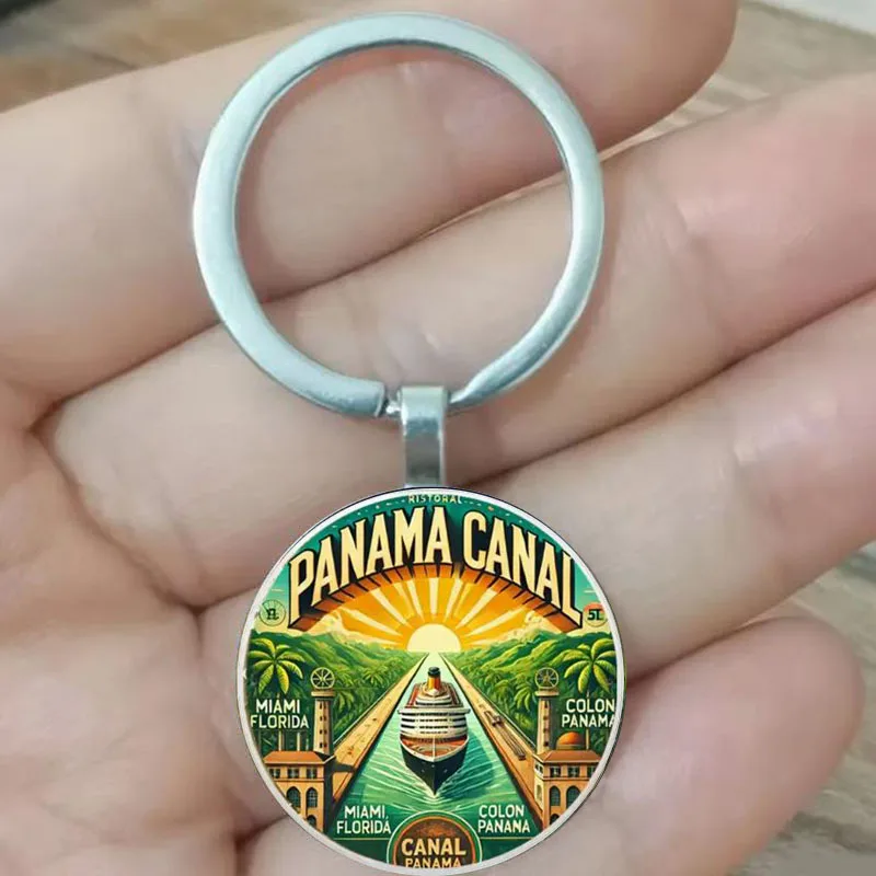 Ретро-брелок-Панама-канальный-—-мини-дизайн-городского-пейзажа-и-памятника-ретро-стиль-подходит-для-дней-рождения-юбилеев-поездов