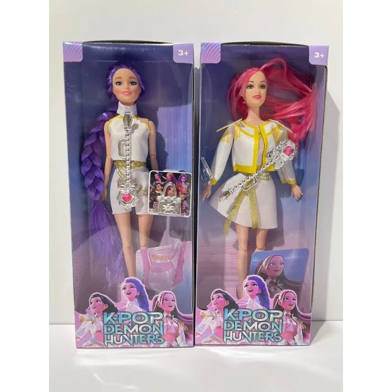 2025 novo 30cm k-pop demon hunters boneca altamente restaurado personagem anime brinquedo de vinil rumi mira zoey presente surpresa de aniversário para meninas