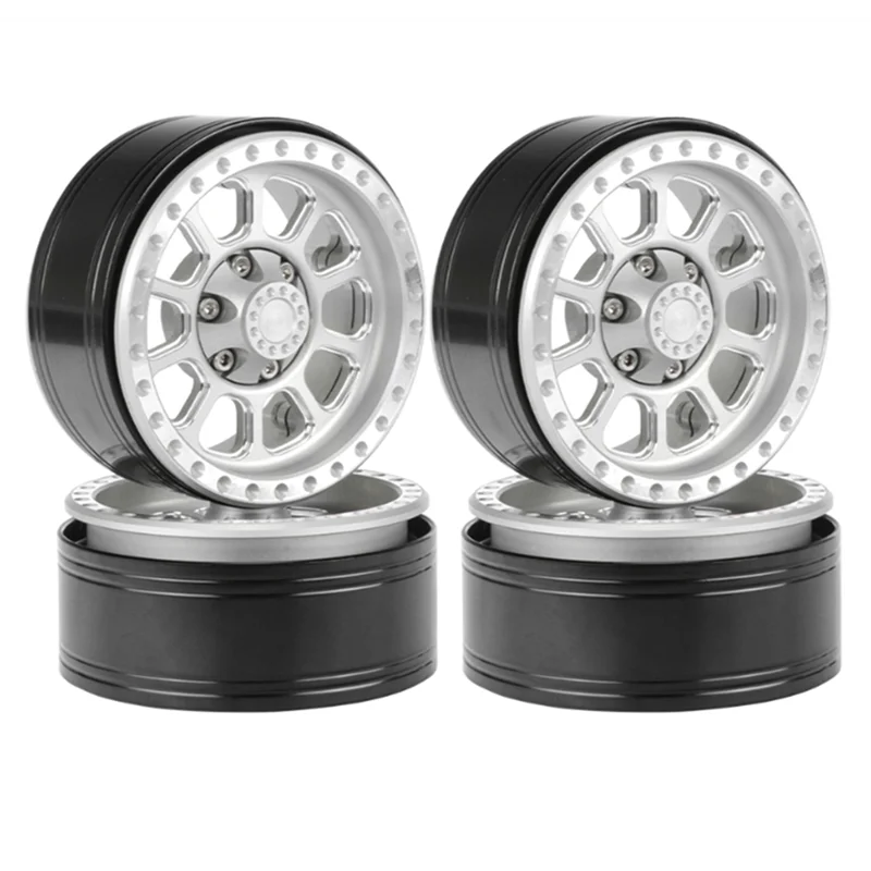 Y34A 4개입 110G/개 중량급 1.9 비드락 휠 림 허브 1/10 RC 크롤러 자동차용 Axial SCX10 TRX4 D90 VS4-10,2