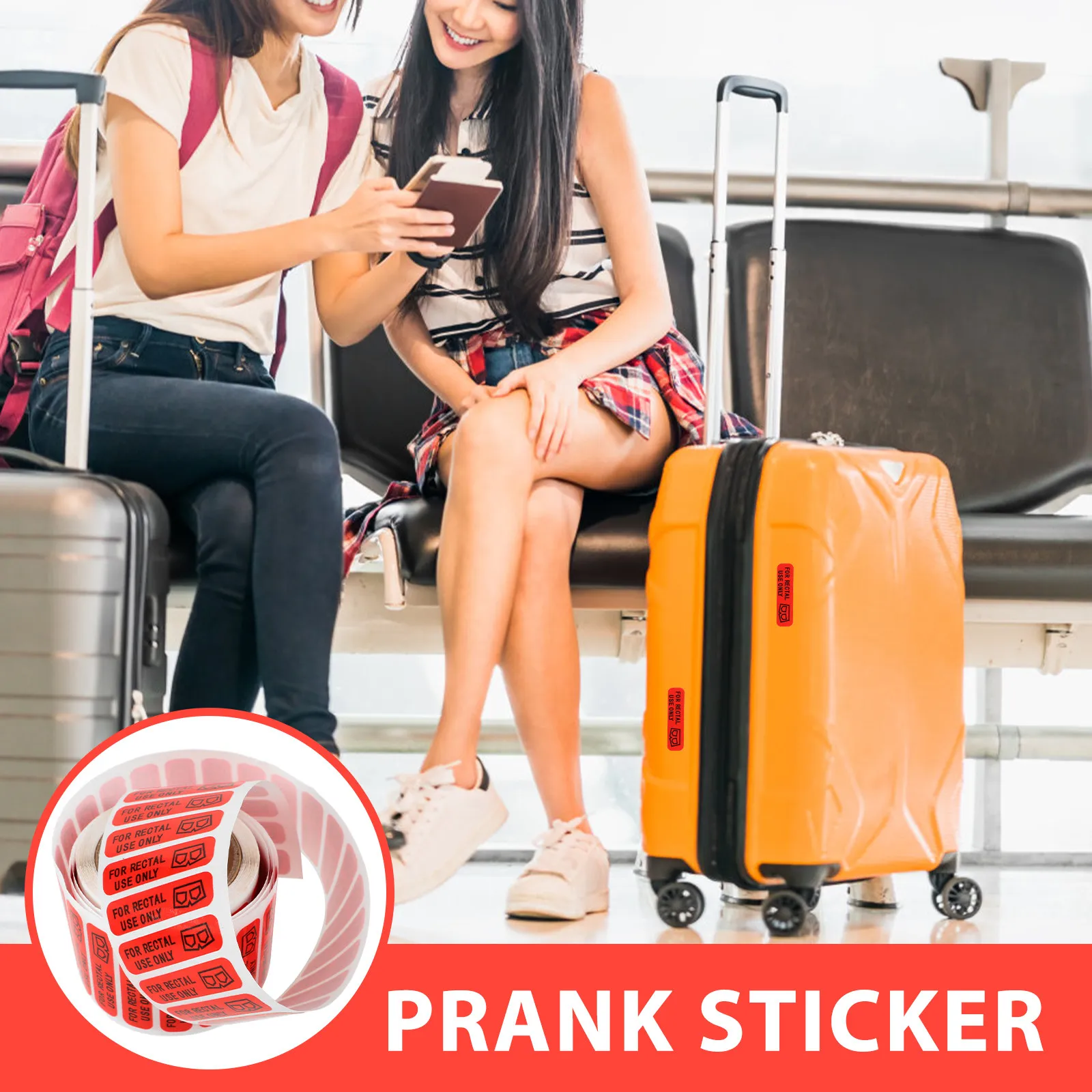 

1 Roll Rectal Use Only Label Prank Sticker Joke Removable Decal Funny Novelty Stocking Decal for Adults Party Decorative Use