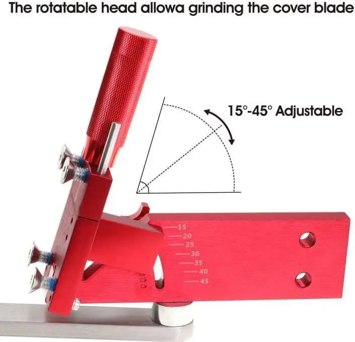 Affûteur de lames de tondeuse à gazon réglable, en alliage d\'aluminium, 15 ° -45 °, DIY