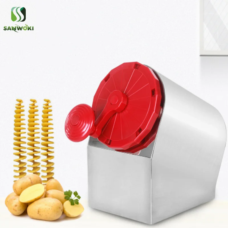 Manual Potato Twister Tornado Slicer Cutter Spiral Cutting Machine Shredder Twisted Vegetable Potato Slicer Machine