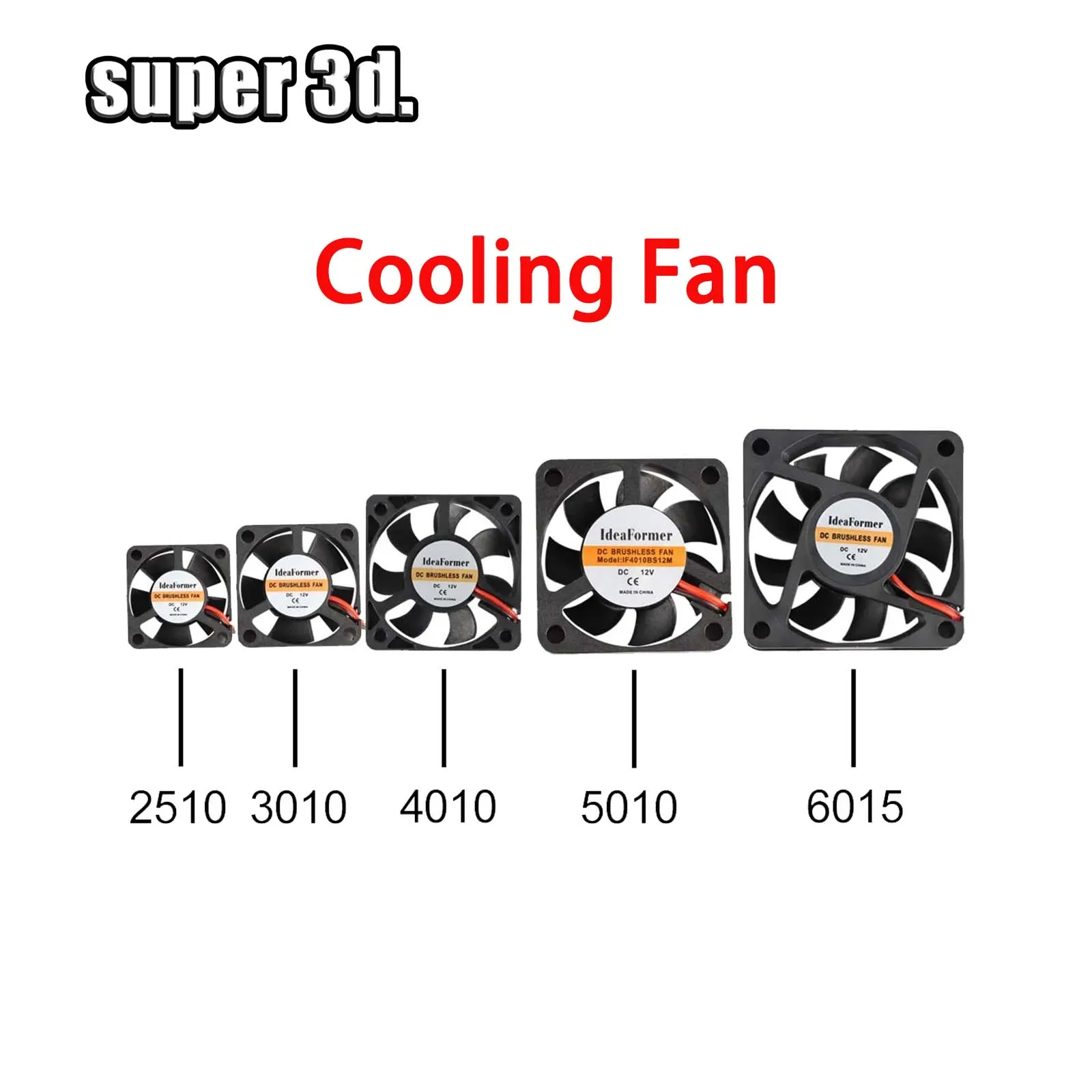 DC 12V 24V 50x50x15mm Cooling Fan Extruder DC Cooler 2Pin Radial Fan 5015 Turbo Blower 5cm 50mm Radiator for 3D Printer Cooling