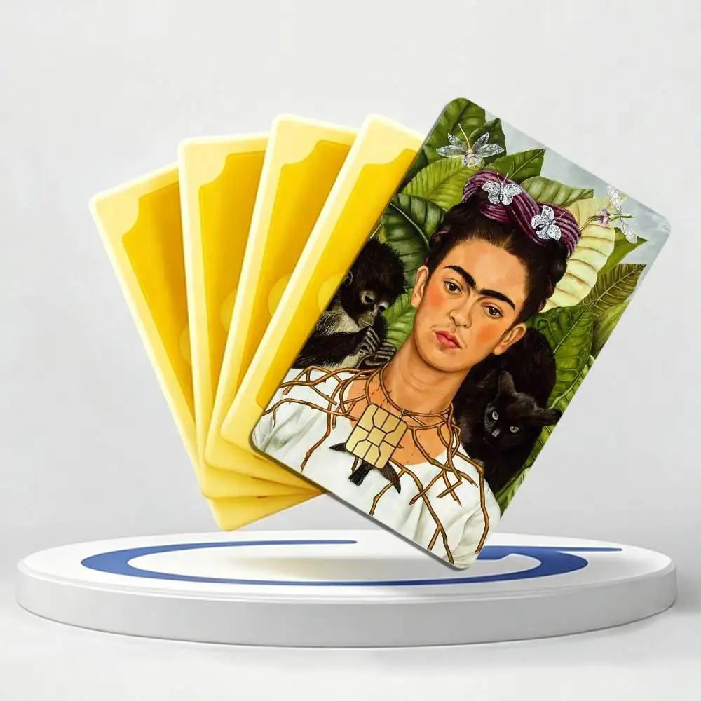 Mexican Art F-Frida Kahlo Card Stickers for Bank Access Protective Waterproof Film Cover Sticker Gift