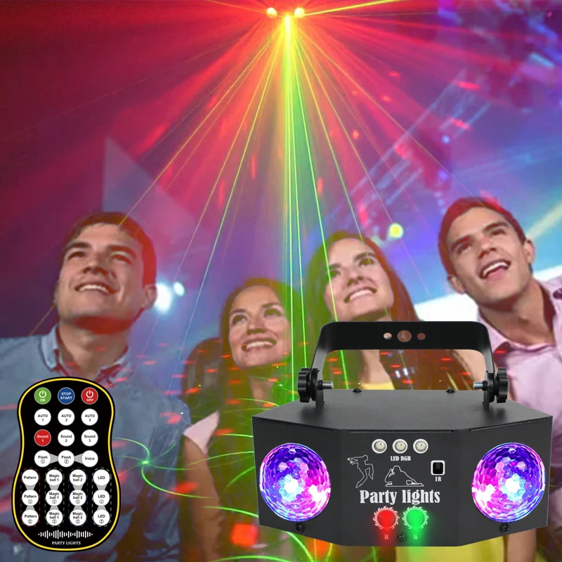 HCWE Night Light LED RGB Laser Stage Light Indoor Disco Lamp for Event Bar Club Home Party Holiday Birthday Wedding Lamp