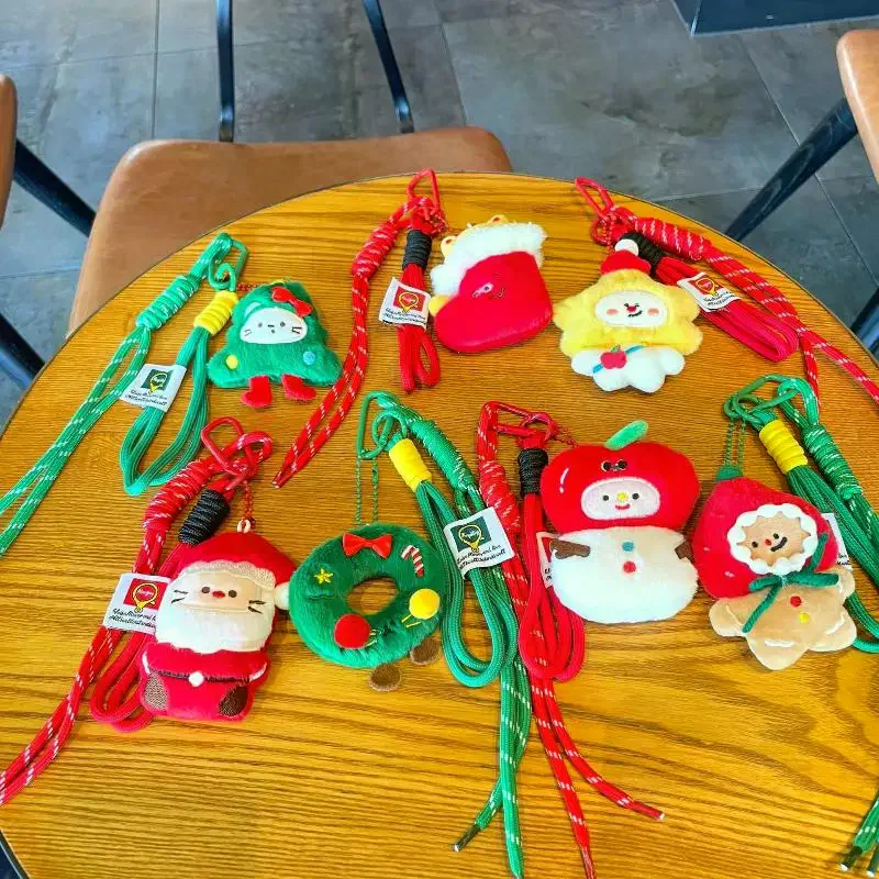 พวงกุญแจตุ๊กตาคริสต์มาสอเนกประสงค์ กระเป๋าเป้ลายการ์ตูน พวงกุญแจต้นคริสต์มาส ของตกแต่งน่ารัก