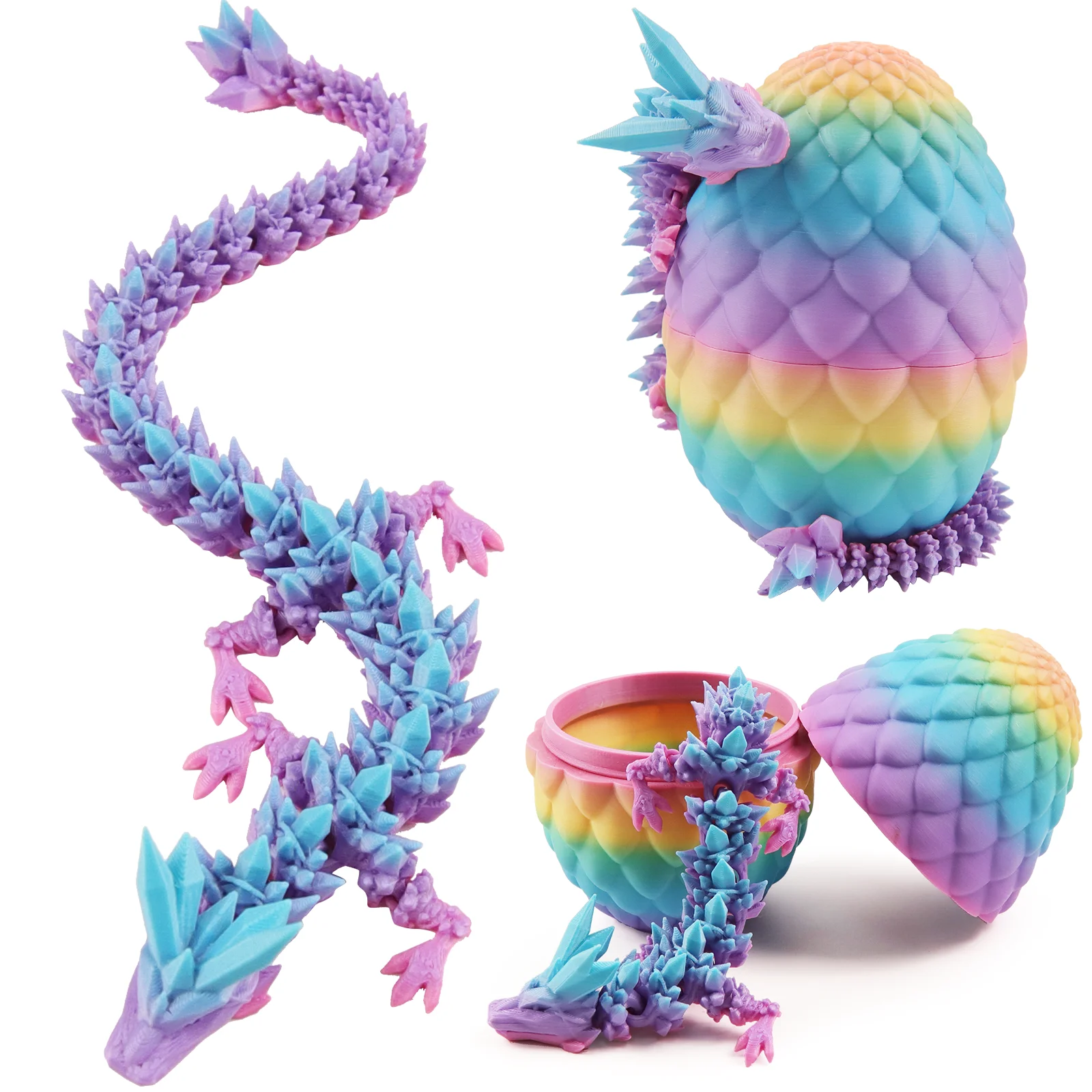 2025 صغير ثلاثية الأبعاد التنين تدوير مفصلية بيضة التنين حالمة المنقولة التنين نموذج غرفة نوم المنزل الديكور أرقام الحيوانات لعبة أطفال #6