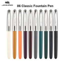 Jinhao Fountain Pen 86 Series Retro Resin Silver Color Cap Writing Pens Back to School Stationery High-Quality Aesthetic Present