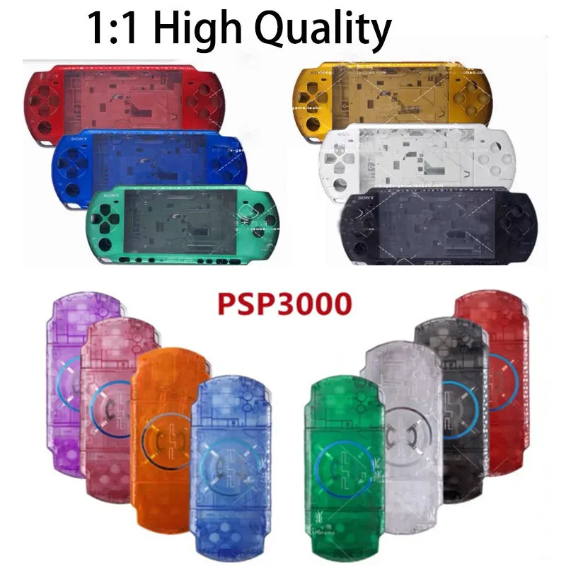 Ersatz-Frontplattenschale für PSP 3000 Spielkonsolen-Gehäuse, Gehäuseabdeckung mit Tasten-Set für PSP 3000 3006 3008 095 Neu